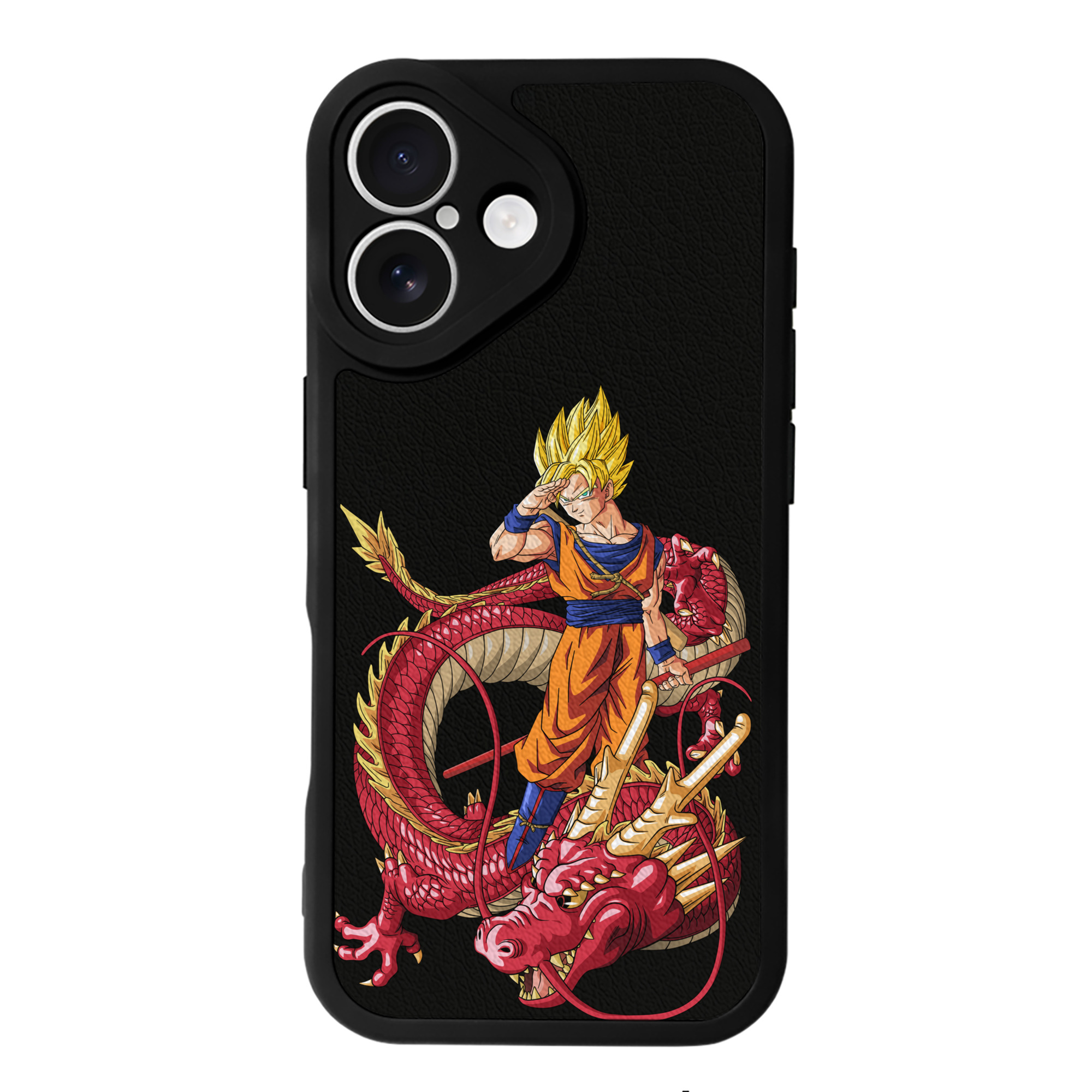（画像用） ドラゴンボール 孫悟空（そん ごくう）Son Goku カカロット DRAGON BALL Kakarotto 【iPhone 16シリーズ対応】シリコンスマホケース（レザー調） 材質：シリコン